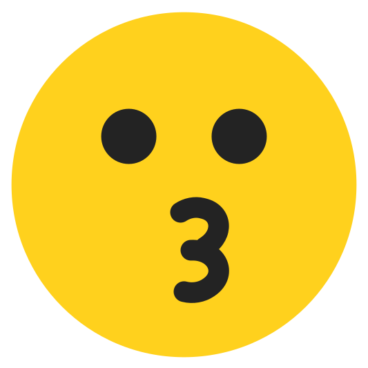 The kissing face emoji.