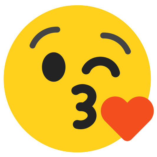The face blowing a kiss emoji.