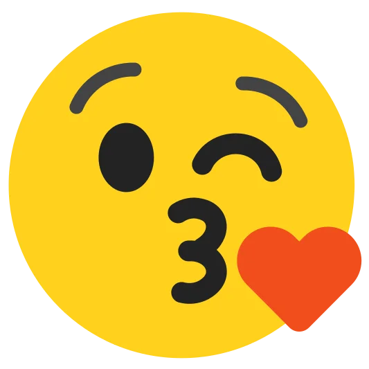 The face blowing a kiss emoji.