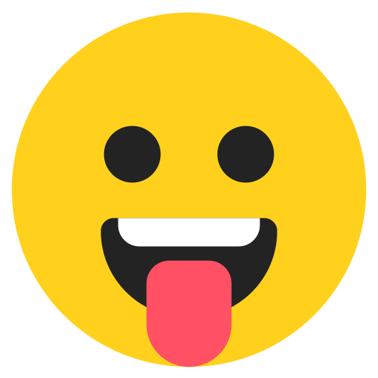 The face with tongue emoji.