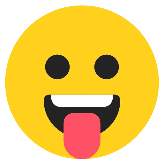 The face with tongue emoji.