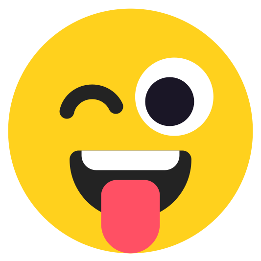 The winking face with tongue emoji.