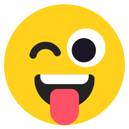 The winking face with tongue emoji.