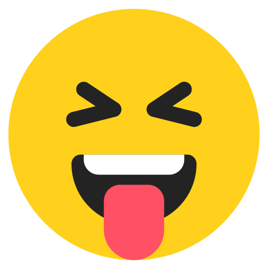 The squinting face with tongue emoji.
