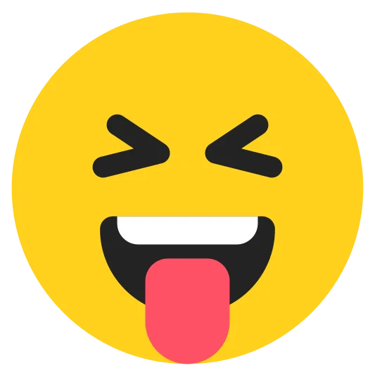 The squinting face with tongue emoji.