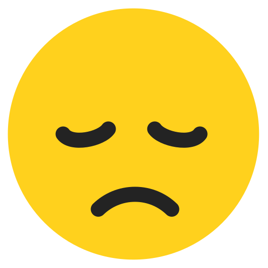 The disappointed face emoji.