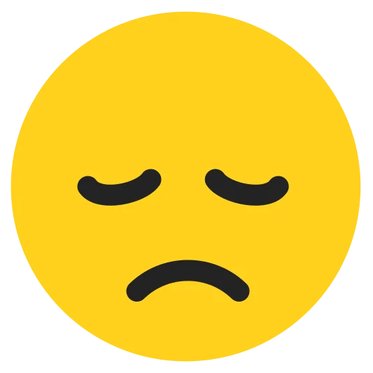 The disappointed face emoji.
