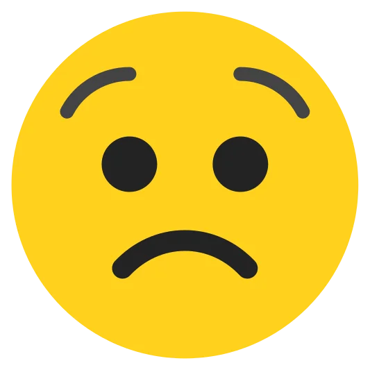 The worried face emoji.
