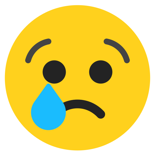 The crying face emoji.