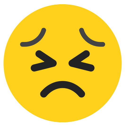 The persevering face emoji.