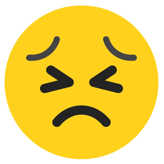 The persevering face emoji.