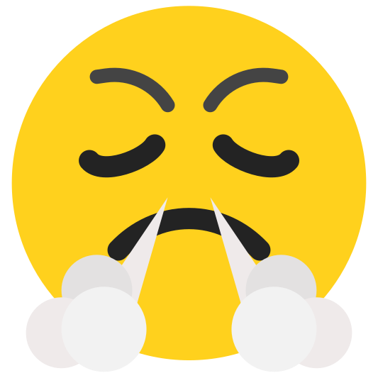 The face with steam from nose emoji.