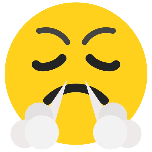 The face with steam from nose emoji.