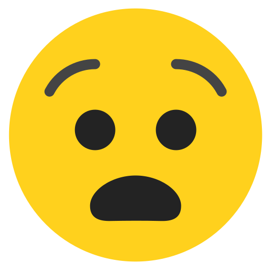 The anguished face emoji.