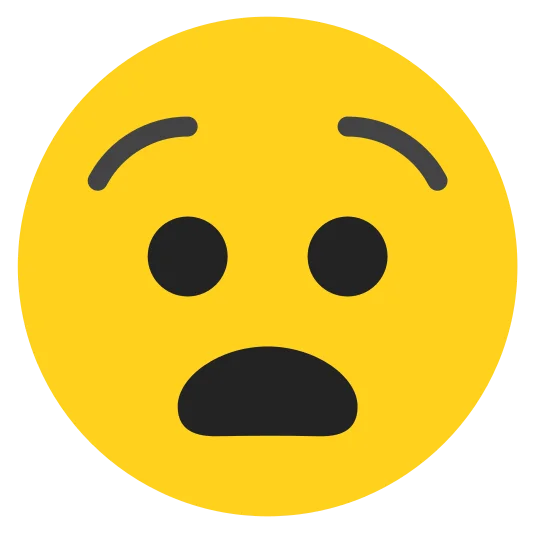 The anguished face emoji.