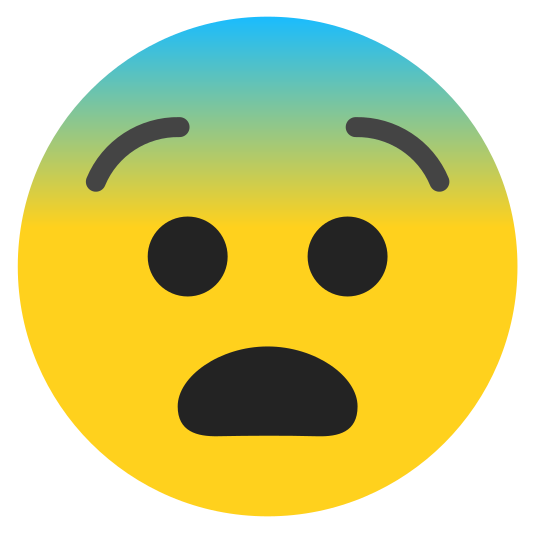 The fearful face emoji.