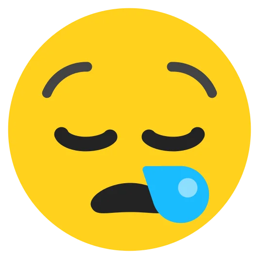 The sleepy face emoji.