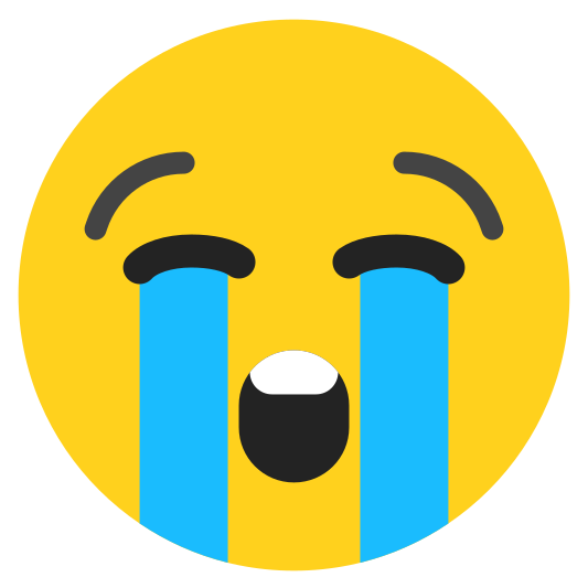 The loudly crying face emoji.