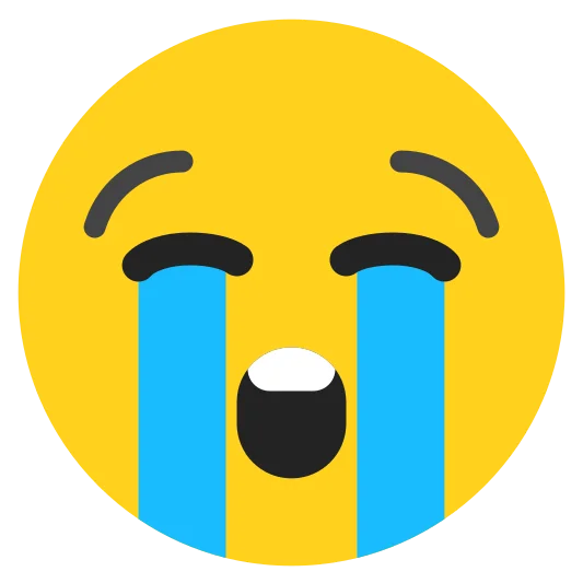 The loudly crying face emoji.