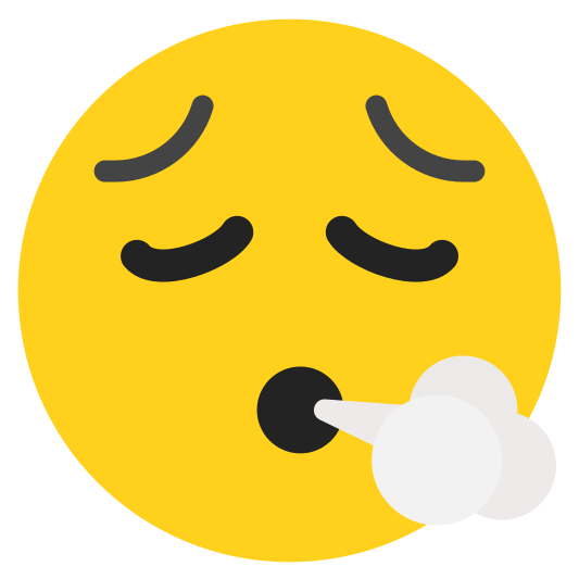 The face exhaling emoji.