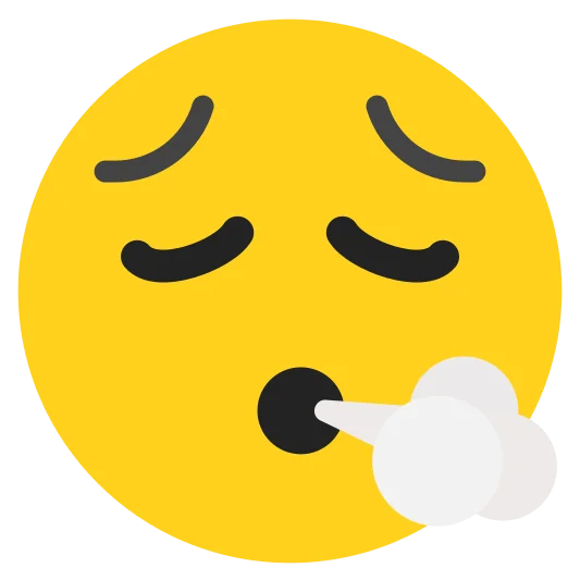 The face exhaling emoji.