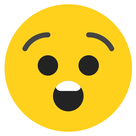 The astonished face emoji.