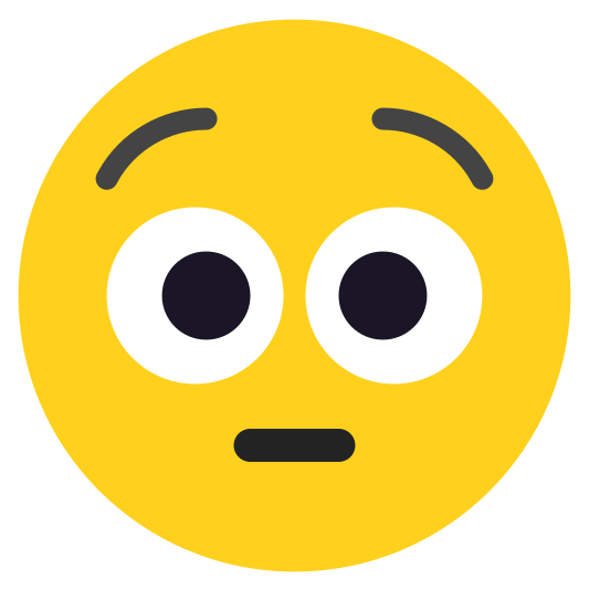 The flushed face emoji.