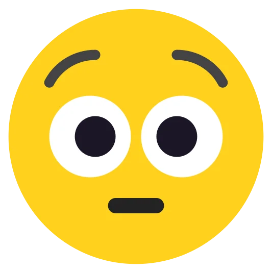 The flushed face emoji.