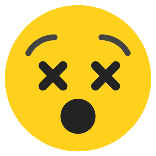 The face with crossed-out eyes emoji.