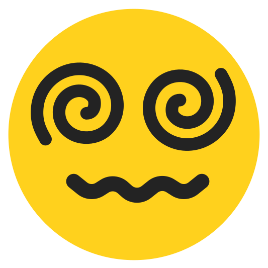 The face with spiral eyes emoji.