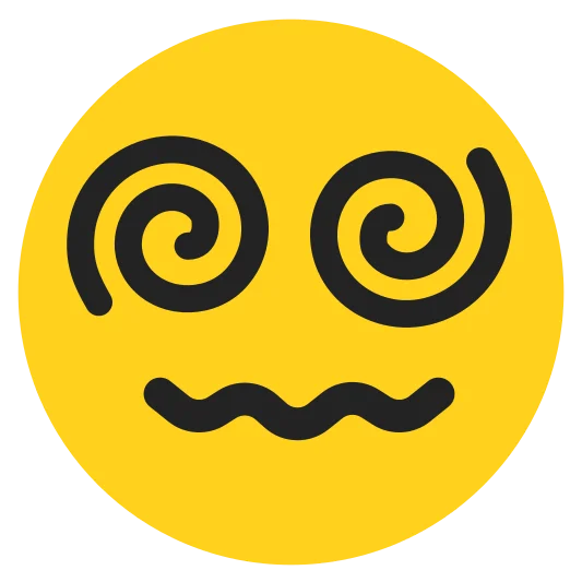 The face with spiral eyes emoji.