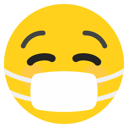 The face with medical mask emoji.