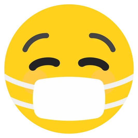The face with medical mask emoji.