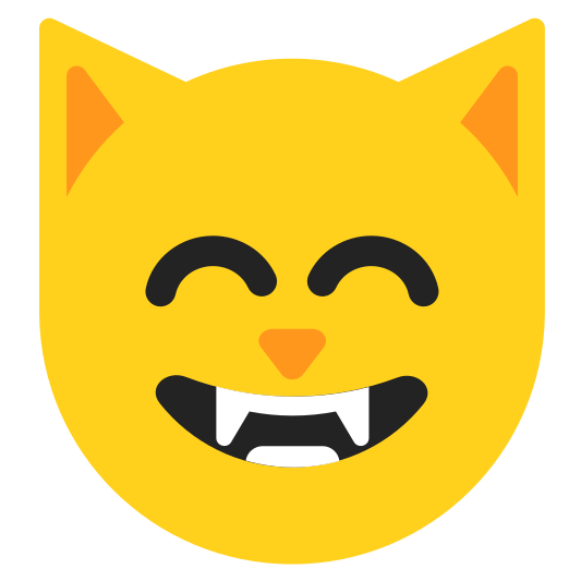 The grinning cat with smiling eyes emoji.