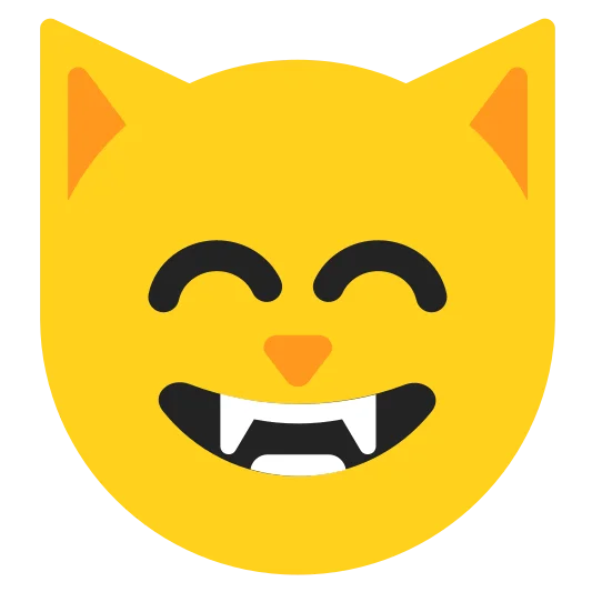 The grinning cat with smiling eyes emoji.