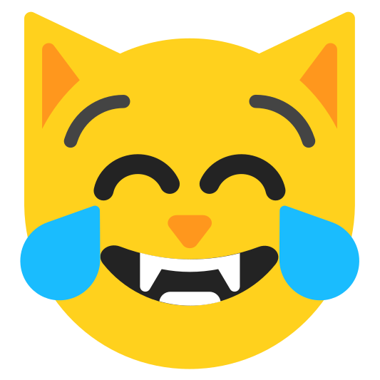 The cat with tears of joy emoji.
