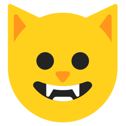 The grinning cat emoji.