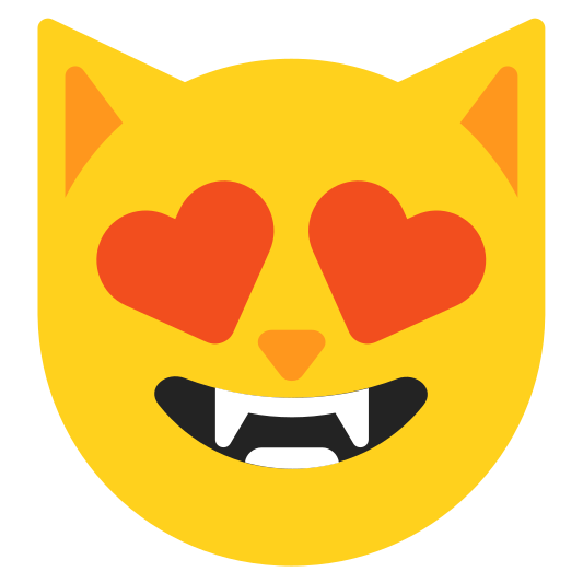 The smiling cat with heart-eyes emoji.