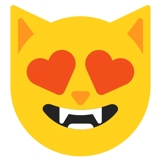The smiling cat with heart-eyes emoji.