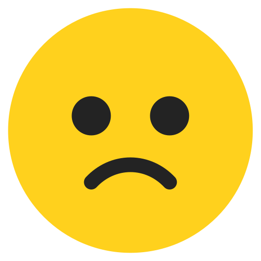 The slightly frowning face emoji.