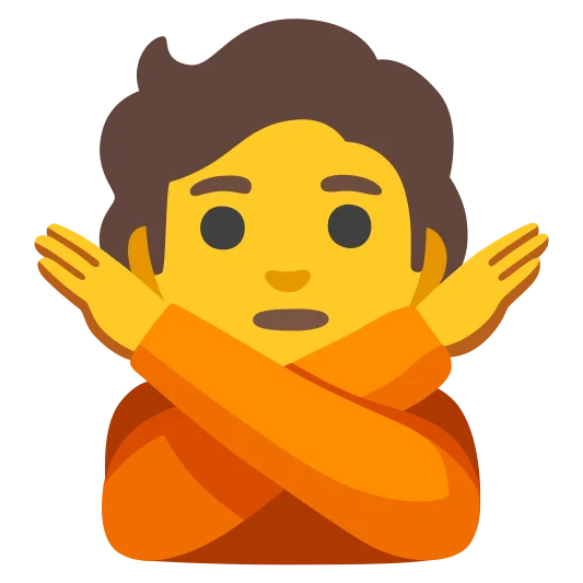 The person gesturing no emoji.