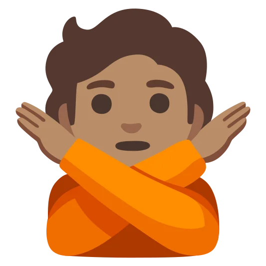 The person gesturing no: medium skin tone emoji.