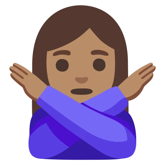 The woman gesturing no: medium skin tone emoji.