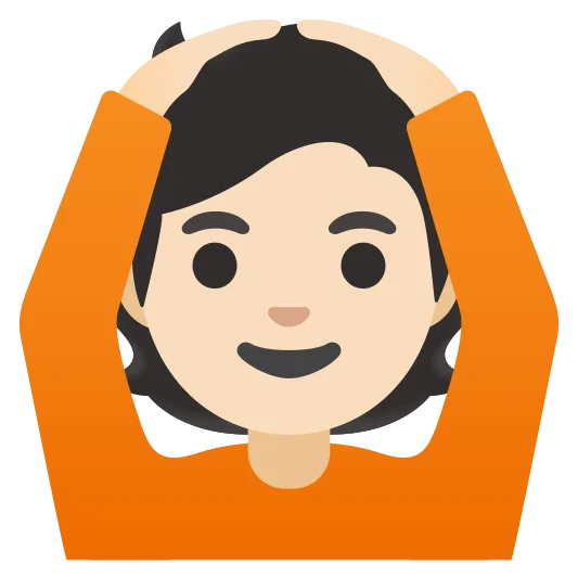 The person gesturing ok: light skin tone emoji.