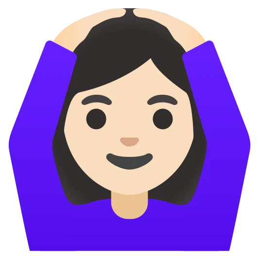 The woman gesturing ok: light skin tone emoji.