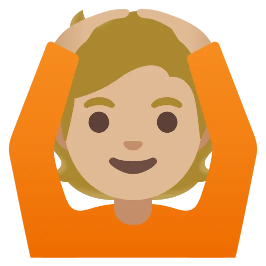 The person gesturing ok: medium-light skin tone emoji.