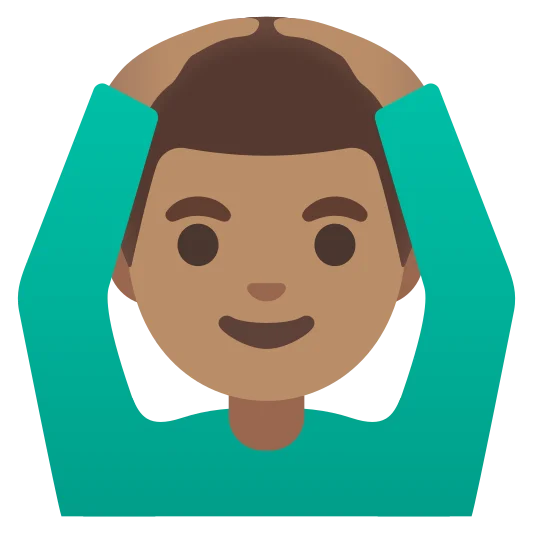 The man gesturing ok: medium skin tone emoji.