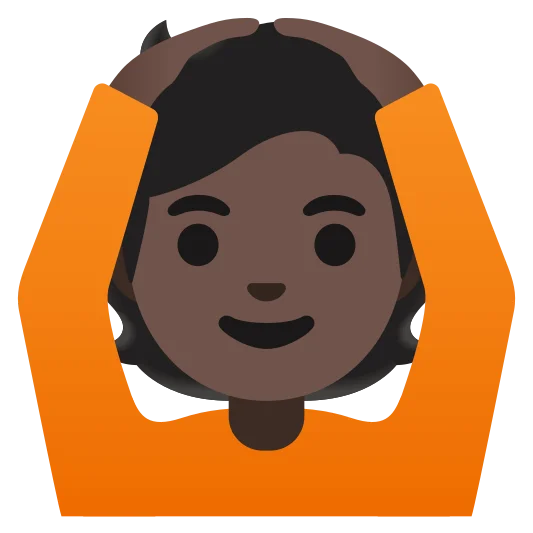 The person gesturing ok: dark skin tone emoji.