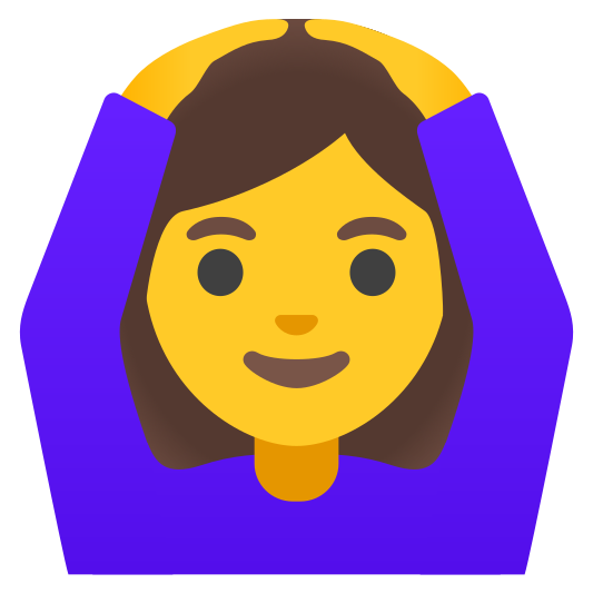 The woman gesturing ok emoji.