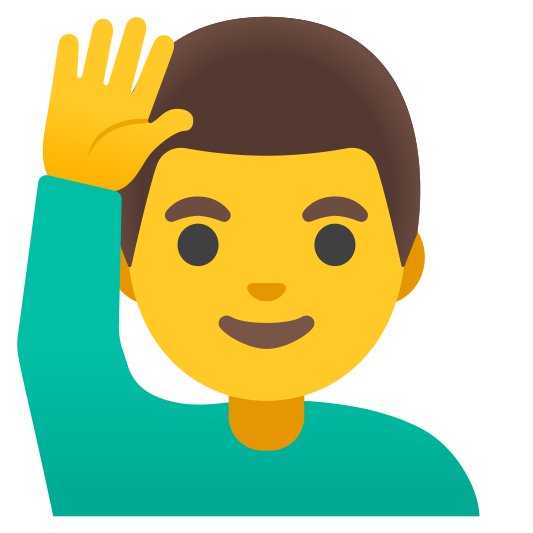 The man raising hand emoji.
